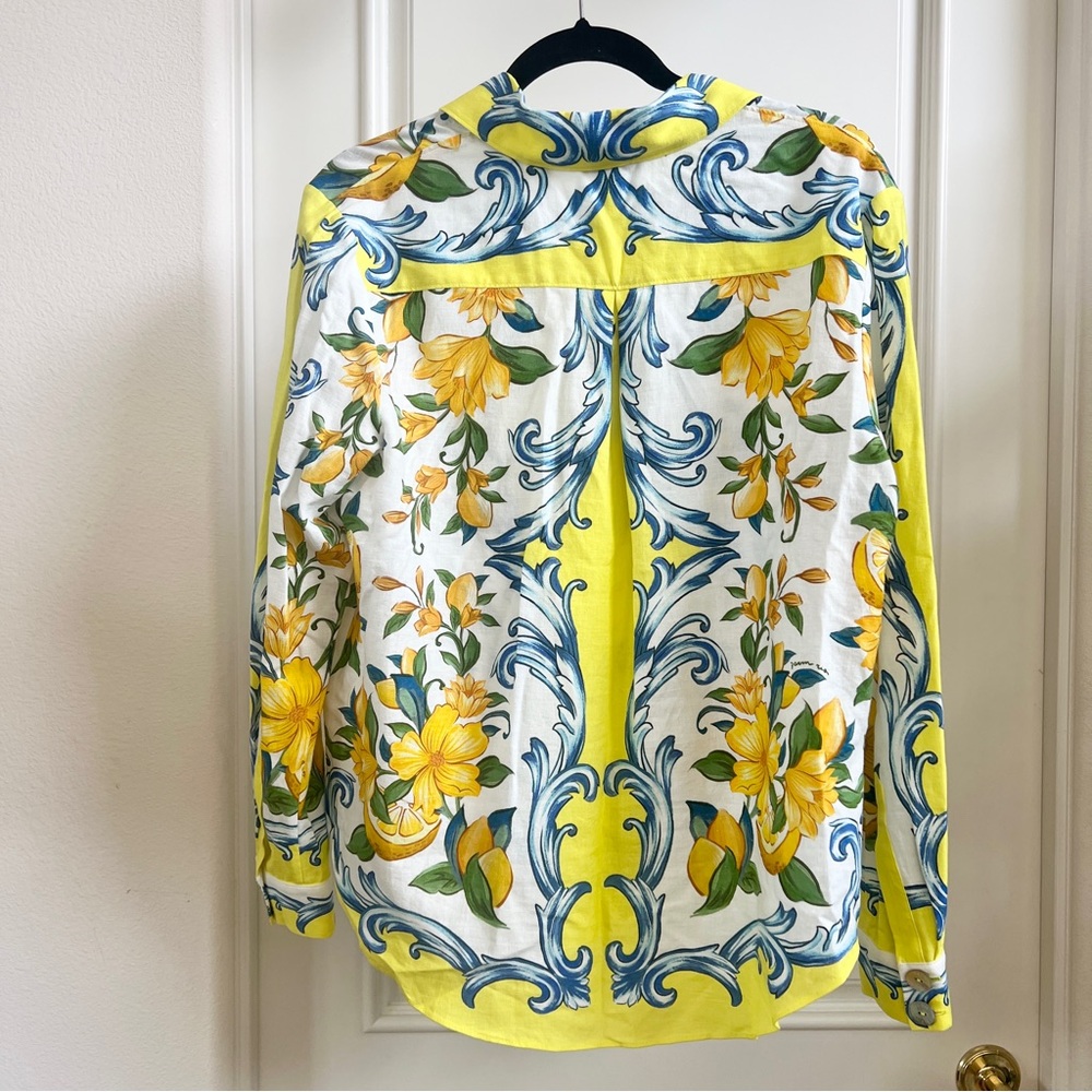 FARM Rio Sicily Scarf Linen Blend Shirt Size Small NWT - Picture 12 of 16